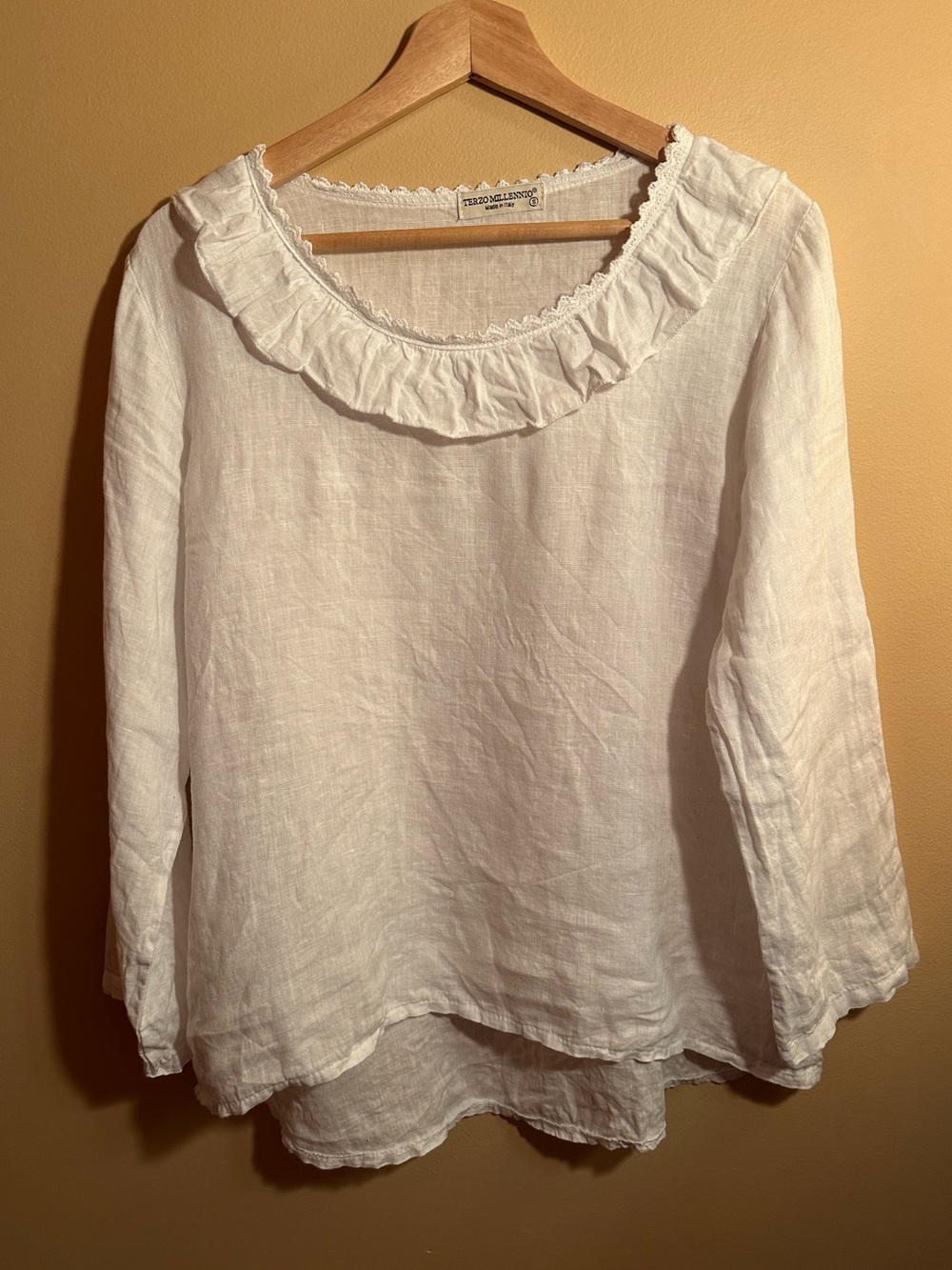 white italian linen blouse